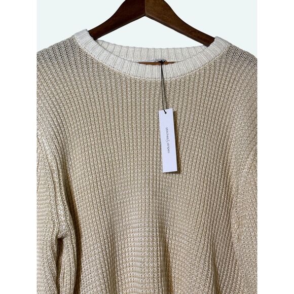 Stitches & Stripes Sweater Womens XXL NWT Pullover Beige and Ivory Trim - Picture 2 of 6